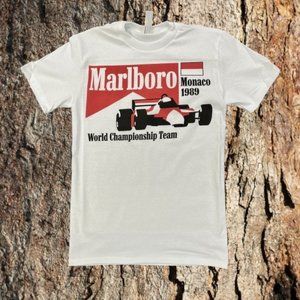 MARLBORO MONACO 1989 WORLD CHAMPIONSHIP TEAM RACING CAR VINTAGE T SHIRT RETRO